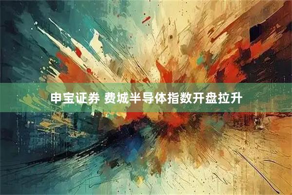 申宝证券 费城半导体指数开盘拉升